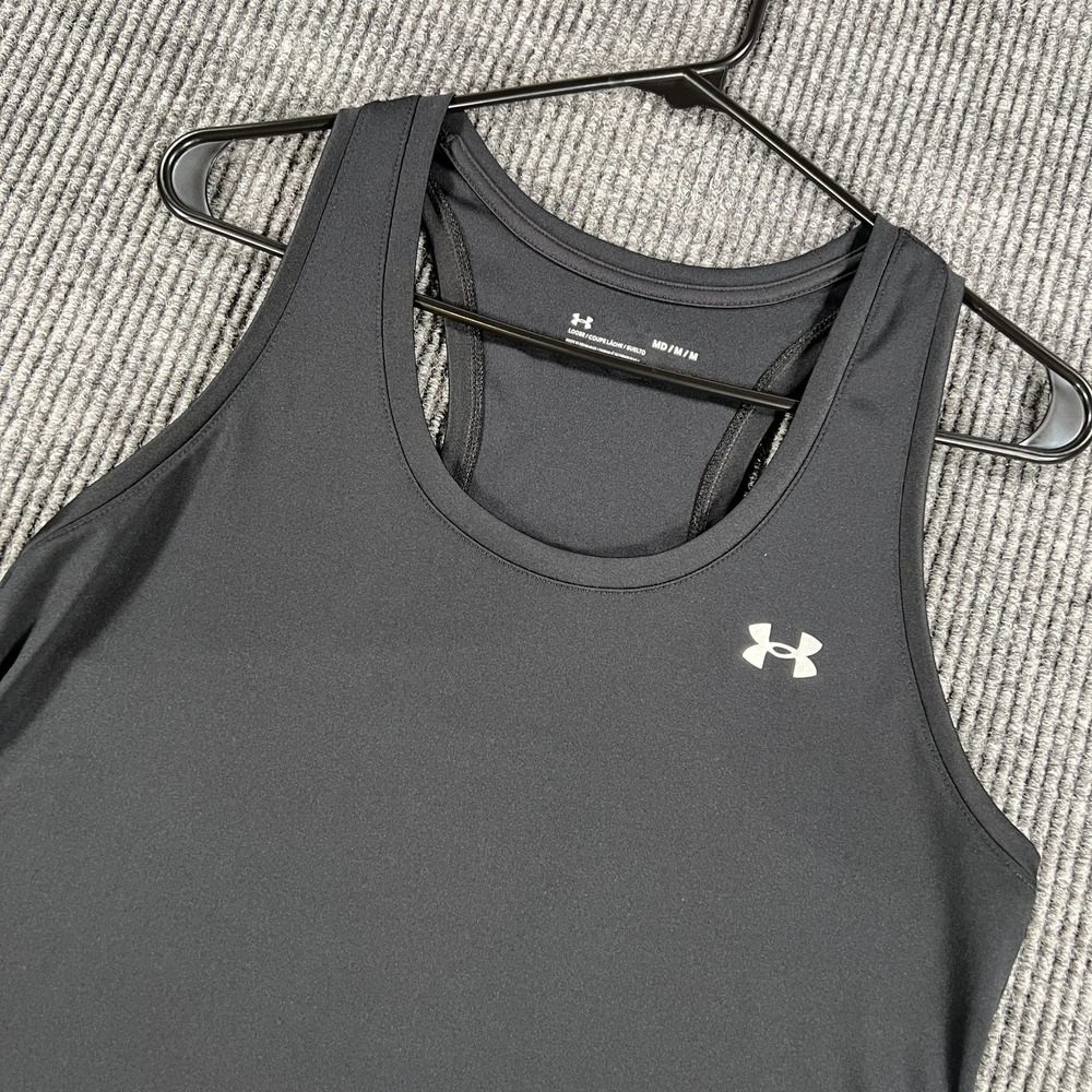 Under Armour Tank Top Womens Medium Black Sleeveless Performance Gym Workout